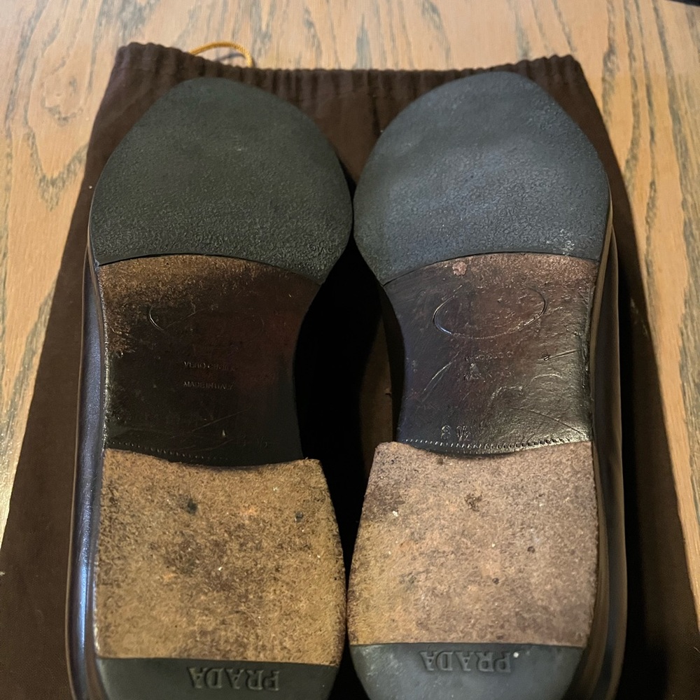 Prada Chocolate Brown Derby Dress Shoes - Picture 4 of 9